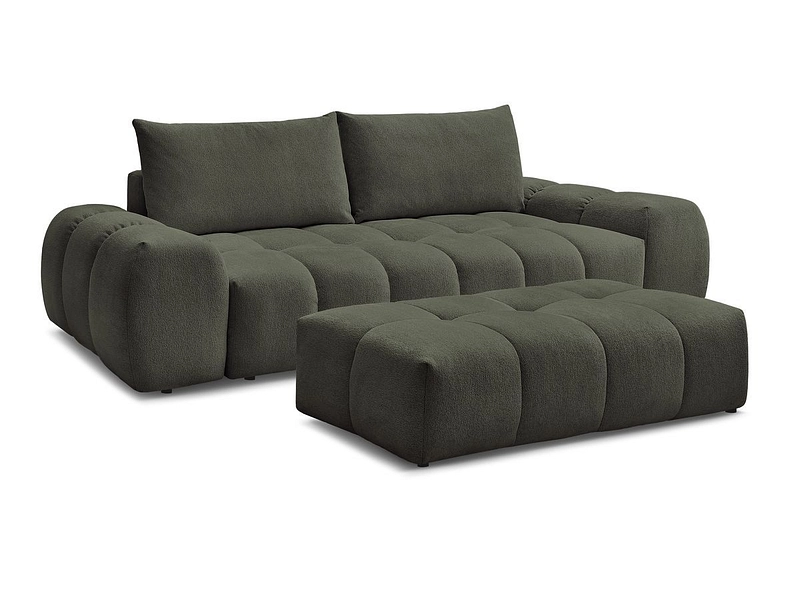 Canapé 3 places avec pouf BOBOCHIC EVEREST