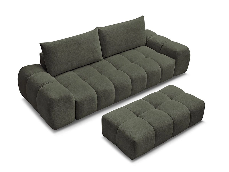 Canapé 3 places avec pouf BOBOCHIC EVEREST