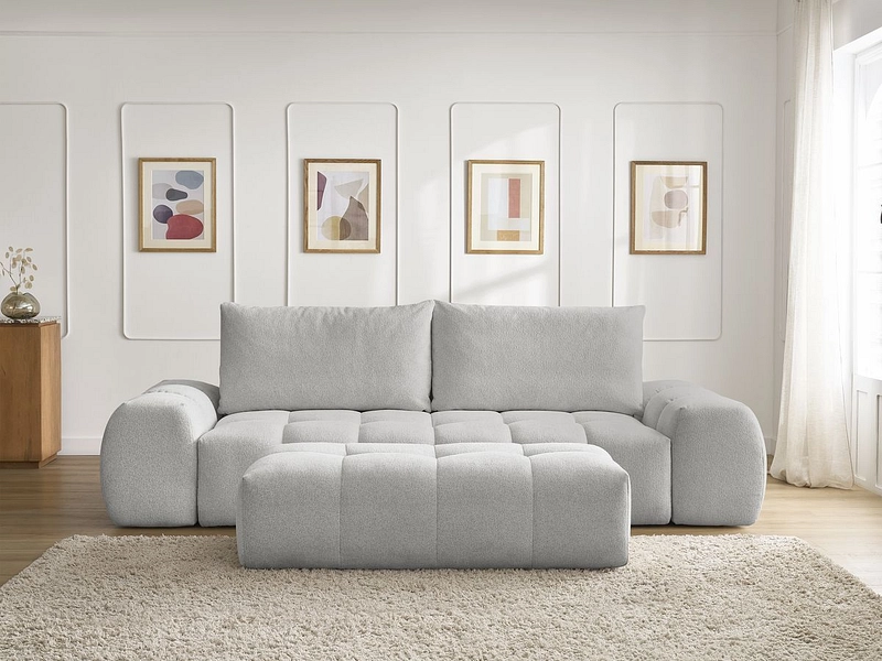Canapé 3 places avec pouf BOBOCHIC EVEREST