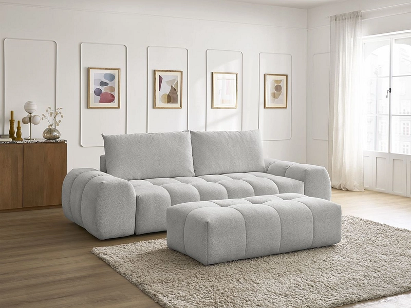 Canapé 3 places avec pouf BOBOCHIC EVEREST