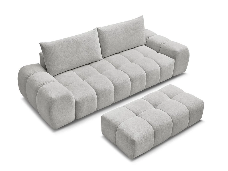 Canapé 3 places avec pouf BOBOCHIC EVEREST