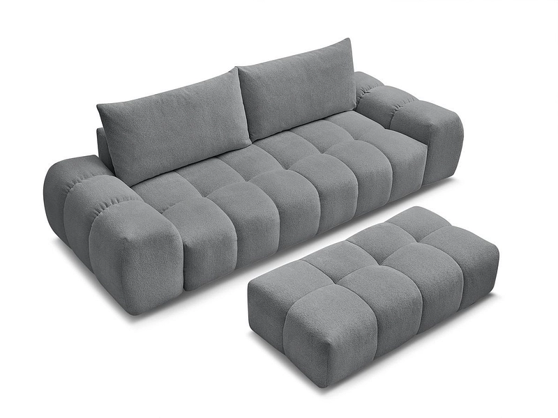 Canapé 3 places avec pouf BOBOCHIC EVEREST