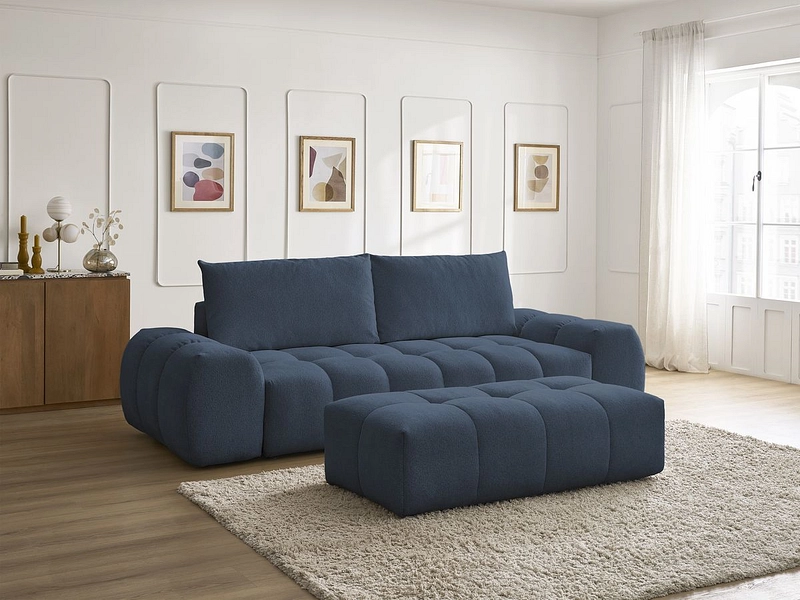 Canapé 3 places avec pouf BOBOCHIC EVEREST