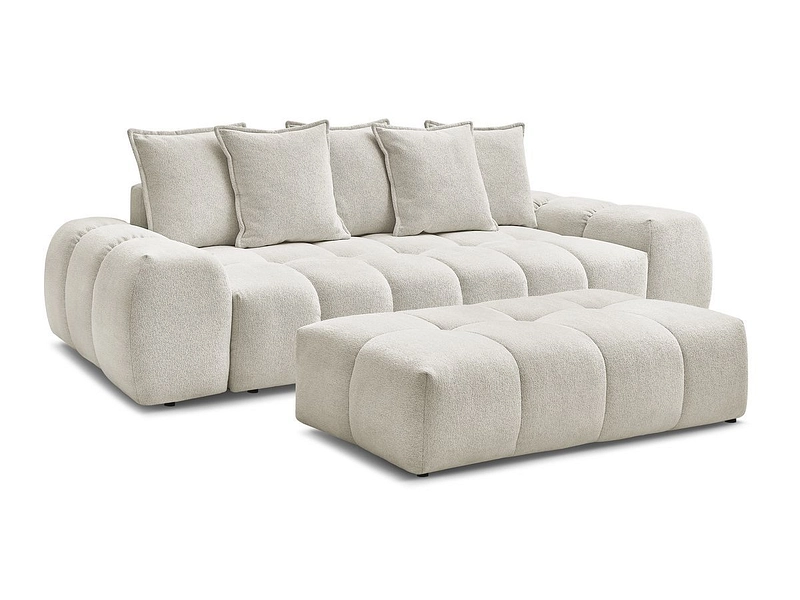 Canapé 3 places avec pouf BOBOCHIC EVEREST