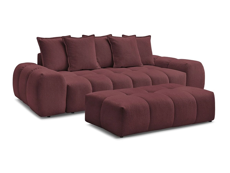Canapé 3 places avec pouf BOBOCHIC EVEREST