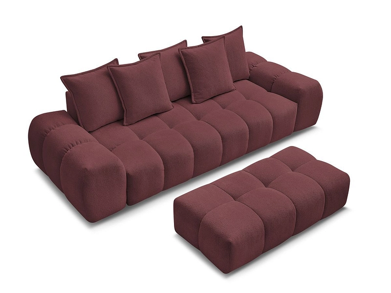 Canapé 3 places avec pouf BOBOCHIC EVEREST