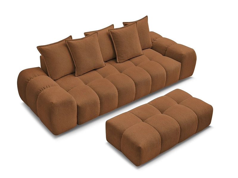 Canapé 3 places avec pouf BOBOCHIC EVEREST