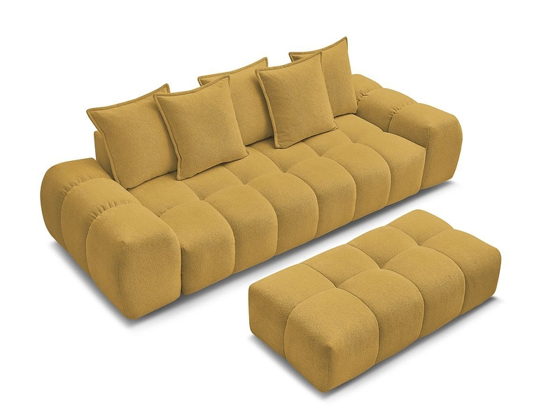 Canapé 3 places avec pouf BOBOCHIC EVEREST