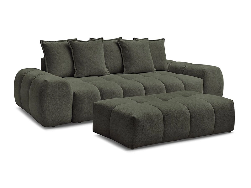 Canapé 3 places avec pouf BOBOCHIC EVEREST