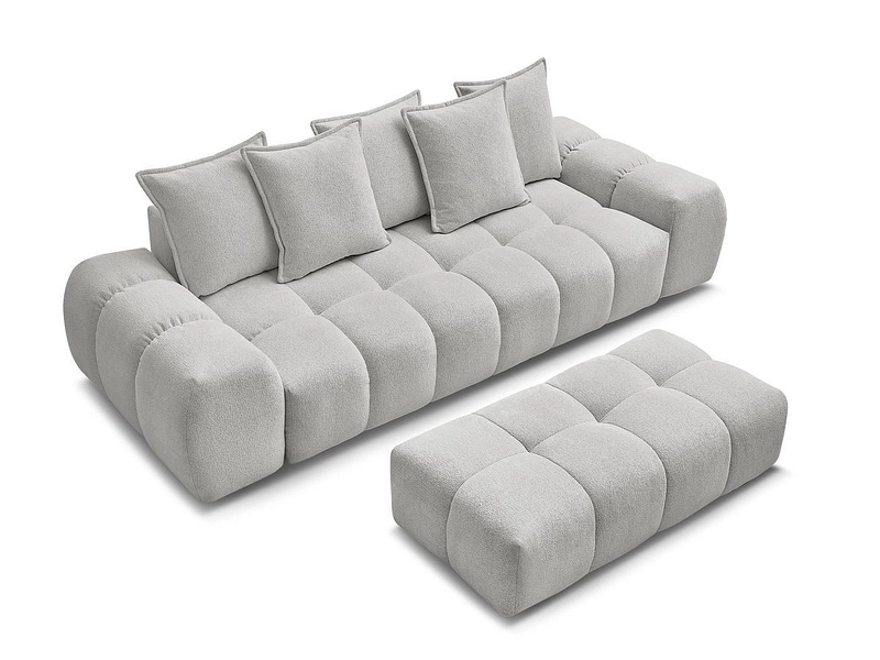 Canapé 3 places avec pouf BOBOCHIC EVEREST