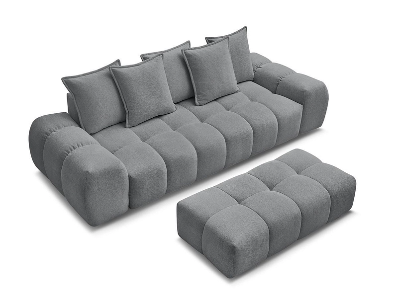 Canapé 3 places avec pouf BOBOCHIC EVEREST