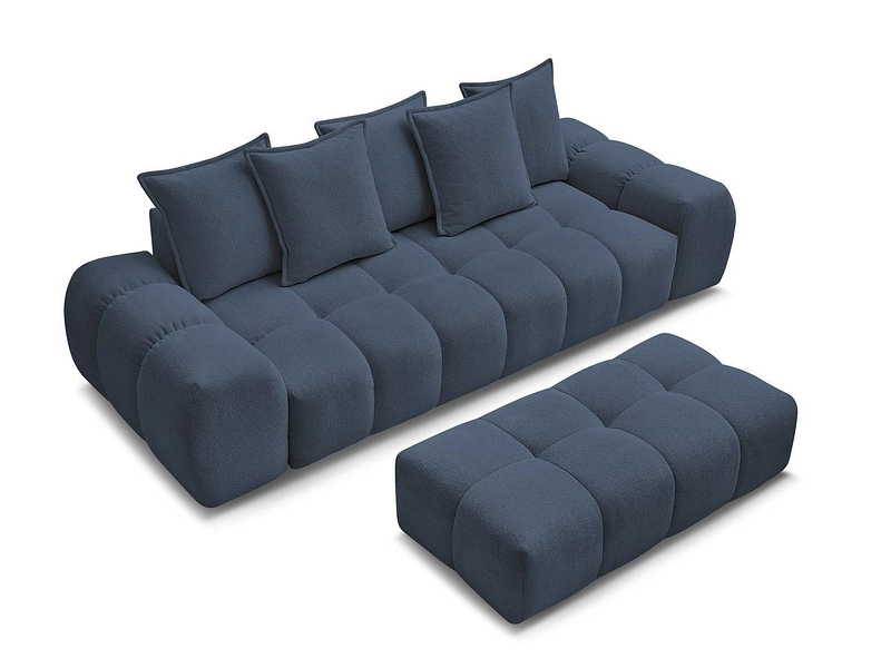 Canapé 3 places avec pouf BOBOCHIC EVEREST