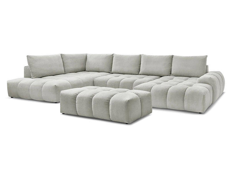 Canapé d'angle panoramique avec pouf BOBOCHIC EVEREST