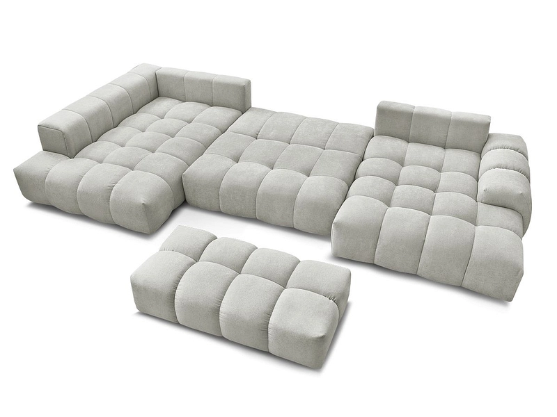 Canapé d'angle panoramique avec pouf BOBOCHIC EVEREST