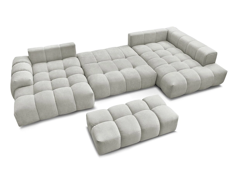 Canapé d'angle panoramique avec pouf BOBOCHIC EVEREST