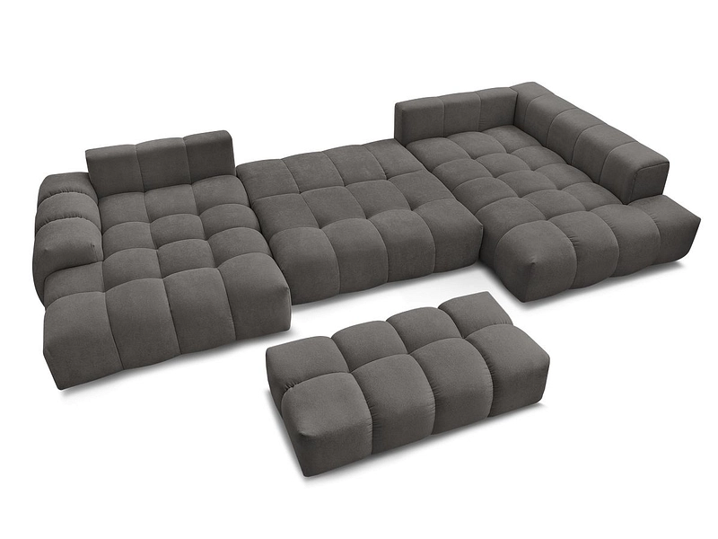 Canapé d'angle panoramique avec pouf BOBOCHIC EVEREST