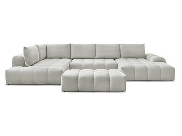 Canapé d'angle panoramique avec pouf BOBOCHIC EVEREST