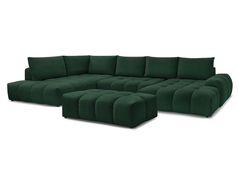 Canapé d'angle panoramique avec pouf BOBOCHIC EVEREST