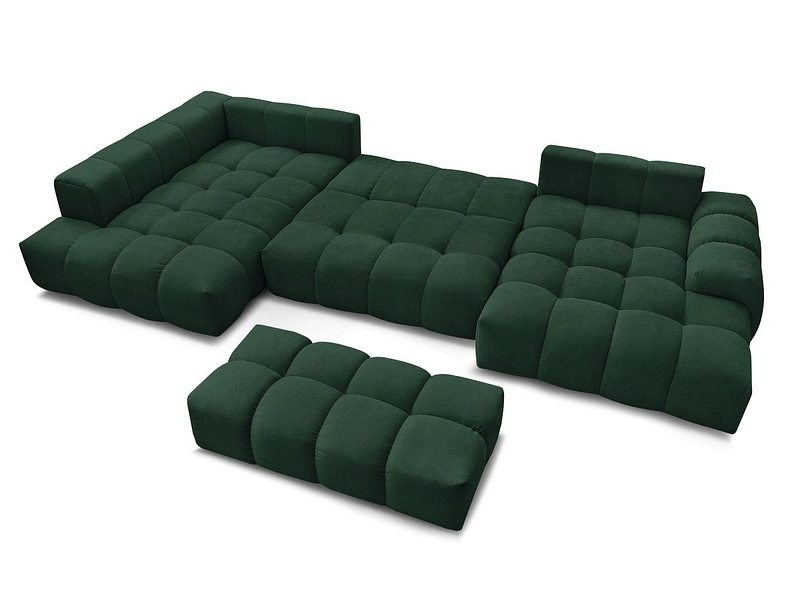 Canapé d'angle panoramique avec pouf BOBOCHIC EVEREST