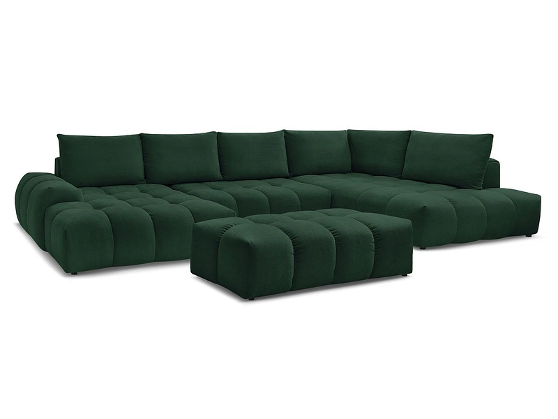 Canapé d'angle panoramique avec pouf BOBOCHIC EVEREST