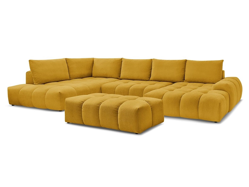 Canapé d'angle panoramique avec pouf BOBOCHIC EVEREST