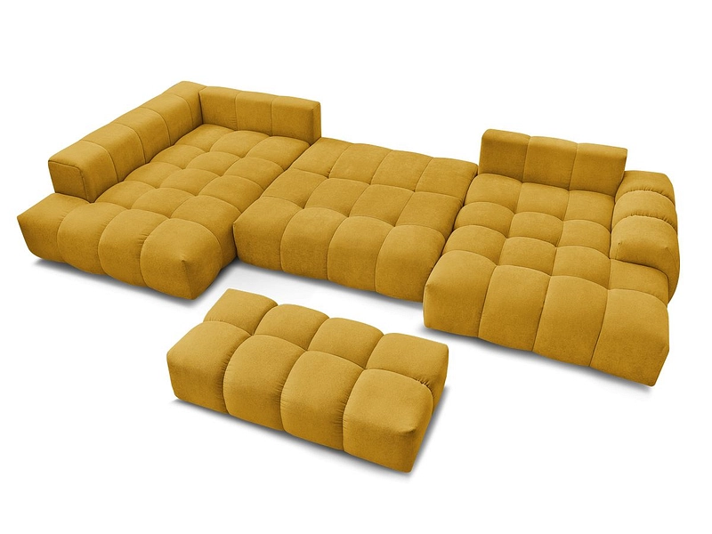 Canapé d'angle panoramique avec pouf BOBOCHIC EVEREST