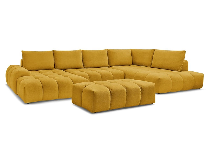 Canapé d'angle panoramique avec pouf BOBOCHIC EVEREST