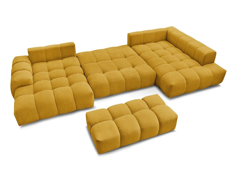 Canapé d'angle panoramique avec pouf BOBOCHIC EVEREST