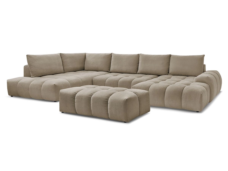 Canapé d'angle panoramique avec pouf BOBOCHIC EVEREST