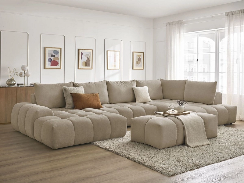 Panorama-Ecksofa mit Hocker BOBOCHIC EVEREST