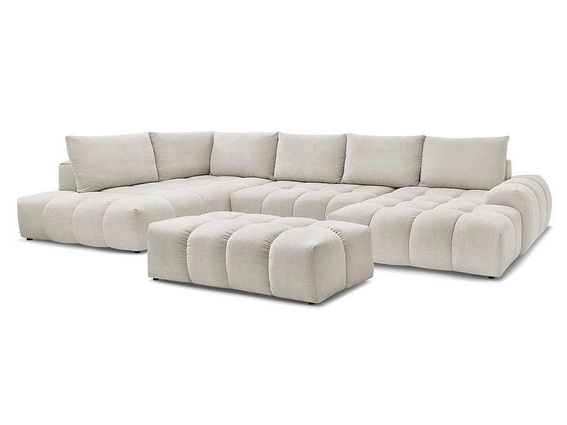 Canapé d'angle panoramique avec pouf BOBOCHIC EVEREST