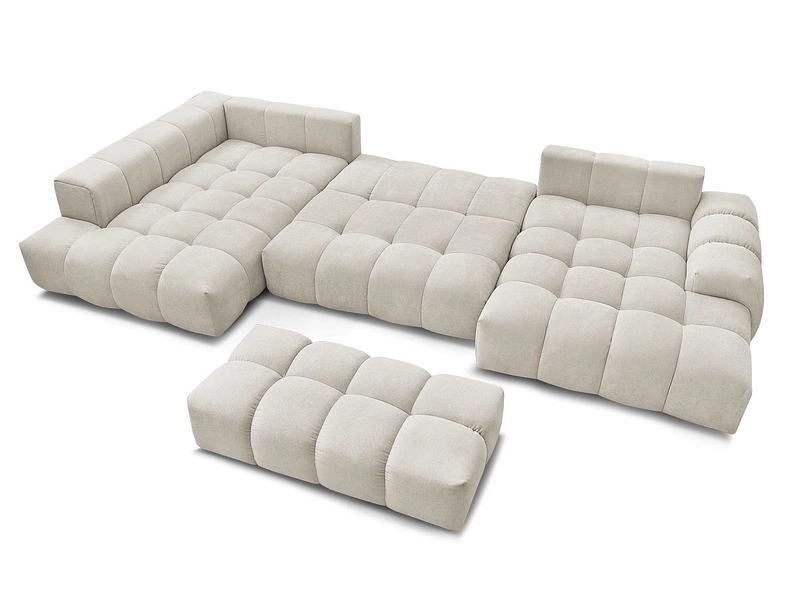 Canapé d'angle panoramique avec pouf BOBOCHIC EVEREST