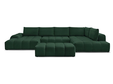 Canapé d'angle panoramique avec pouf BOBOCHIC EVEREST