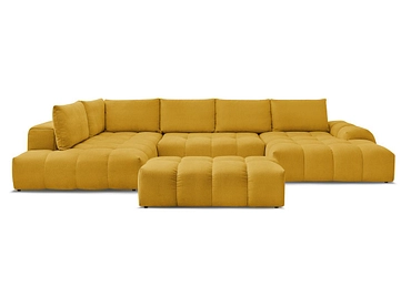 Canapé d'angle panoramique avec pouf BOBOCHIC EVEREST