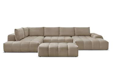 Canapé d'angle panoramique avec pouf BOBOCHIC EVEREST