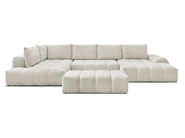 Canapé d'angle panoramique avec pouf BOBOCHIC EVEREST