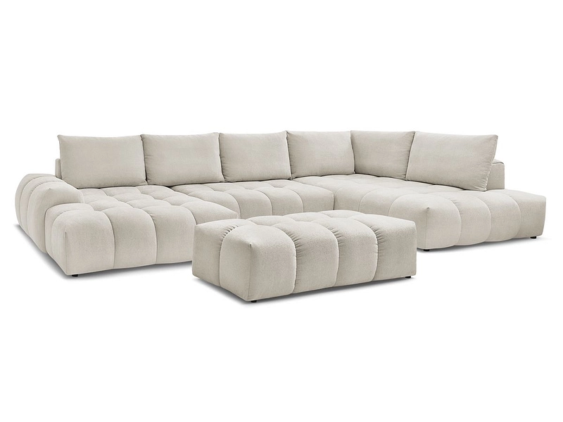 Canapé d'angle panoramique avec pouf BOBOCHIC EVEREST