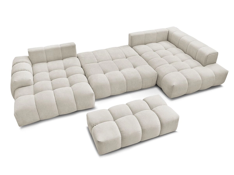 Canapé d'angle panoramique avec pouf BOBOCHIC EVEREST