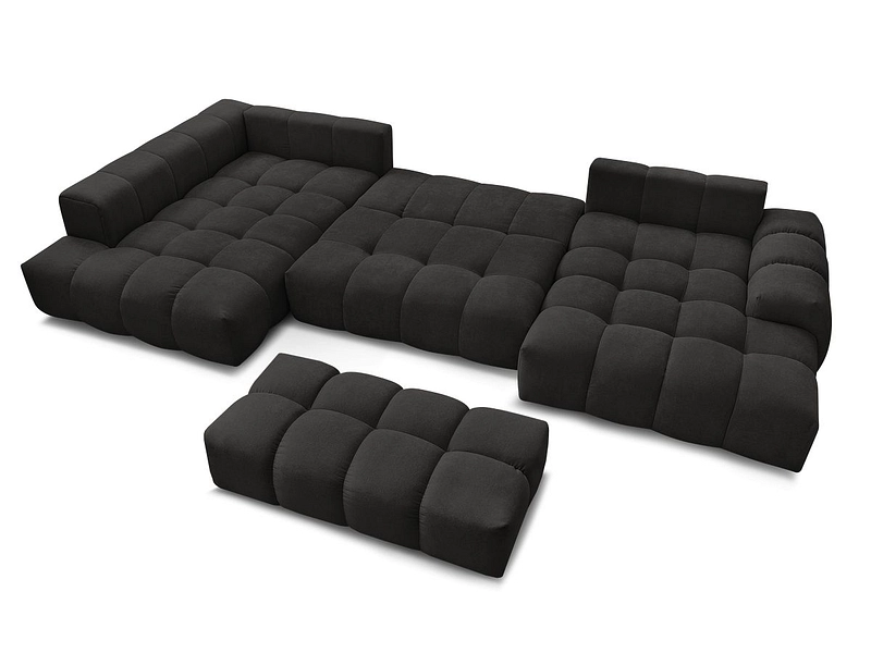 Canapé d'angle panoramique avec pouf BOBOCHIC EVEREST