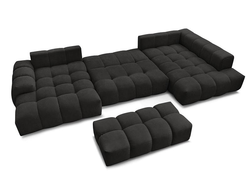 Canapé d'angle panoramique avec pouf BOBOCHIC EVEREST