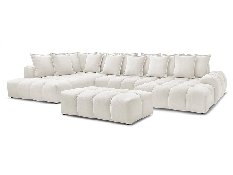 Divano ad angolo panoramico con pouf BOBOCHIC EVEREST