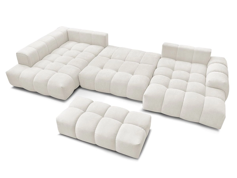 Divano ad angolo panoramico con pouf BOBOCHIC EVEREST