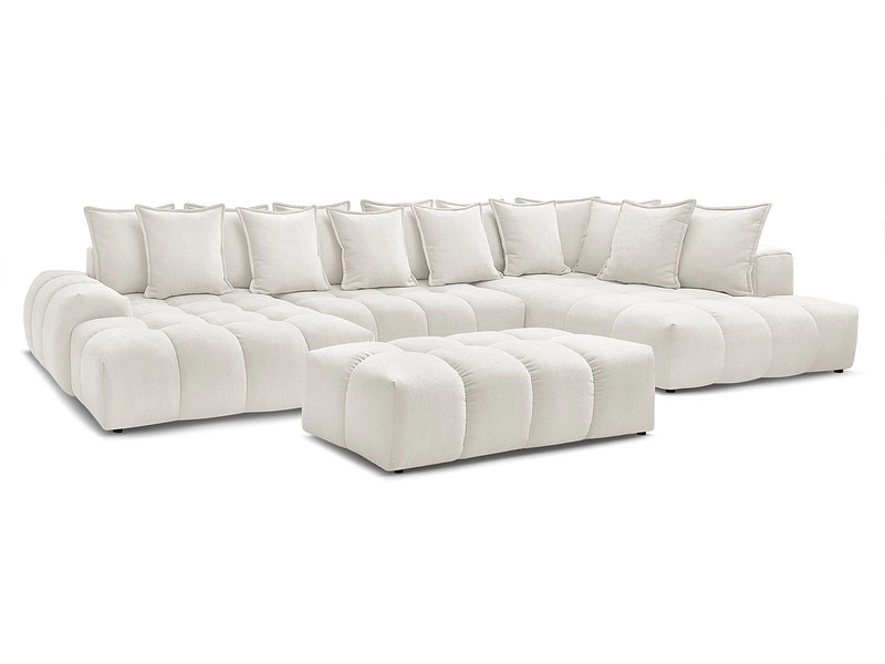 Divano ad angolo panoramico con pouf BOBOCHIC EVEREST