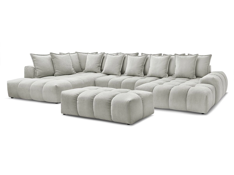 Divano ad angolo panoramico con pouf BOBOCHIC EVEREST