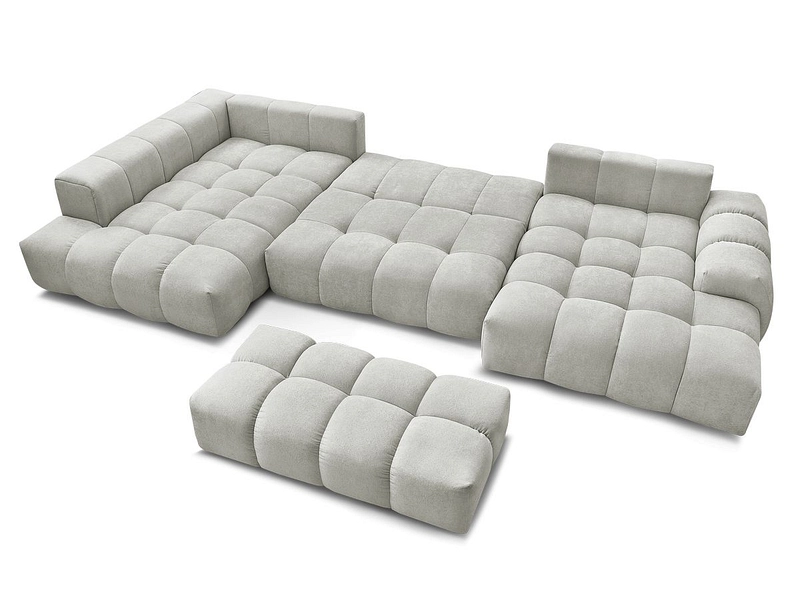Divano ad angolo panoramico con pouf BOBOCHIC EVEREST