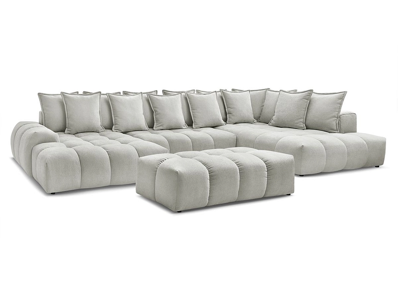 Divano ad angolo panoramico con pouf BOBOCHIC EVEREST