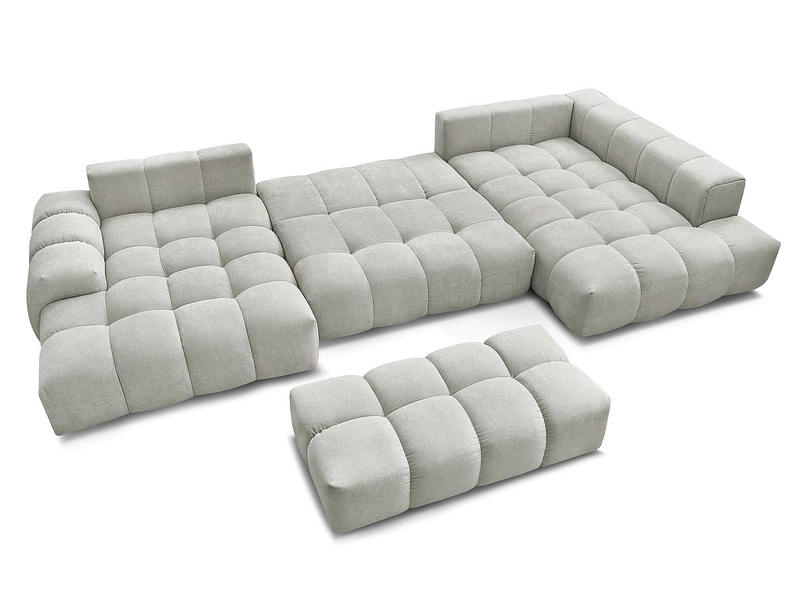 Divano ad angolo panoramico con pouf BOBOCHIC EVEREST