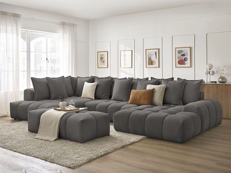 Panorama-Ecksofa mit Hocker BOBOCHIC EVEREST