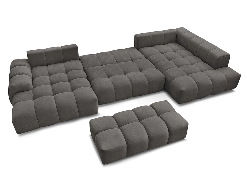 Divano ad angolo panoramico con pouf BOBOCHIC EVEREST