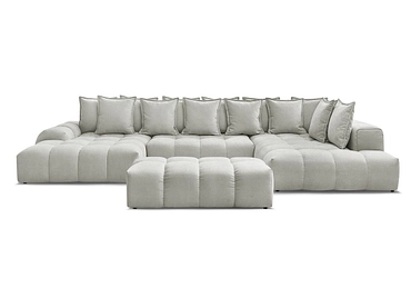 Divano ad angolo panoramico con pouf BOBOCHIC EVEREST